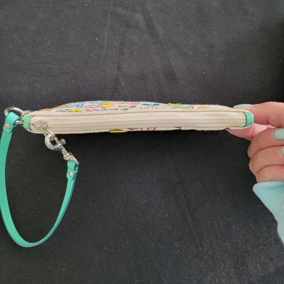 Coach Poppy Signature & Multi-Color Zippered Wristlet - Picture 5 of 14